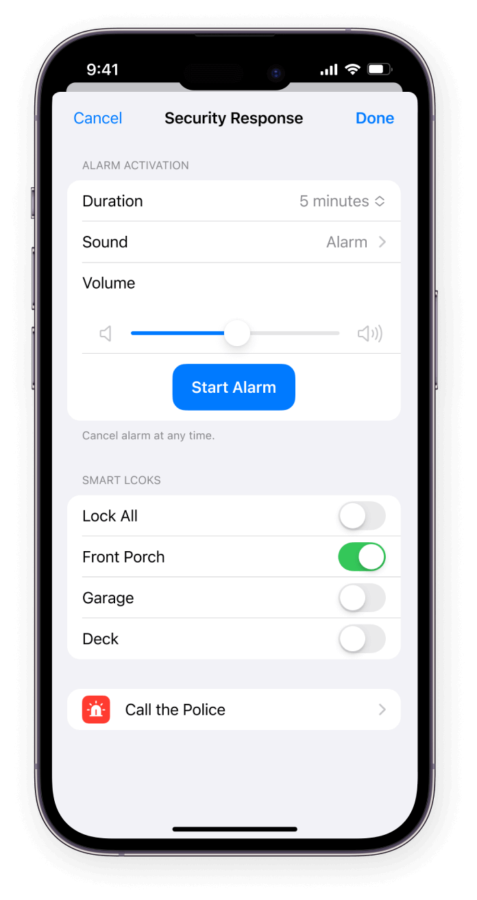 iOS set alarm