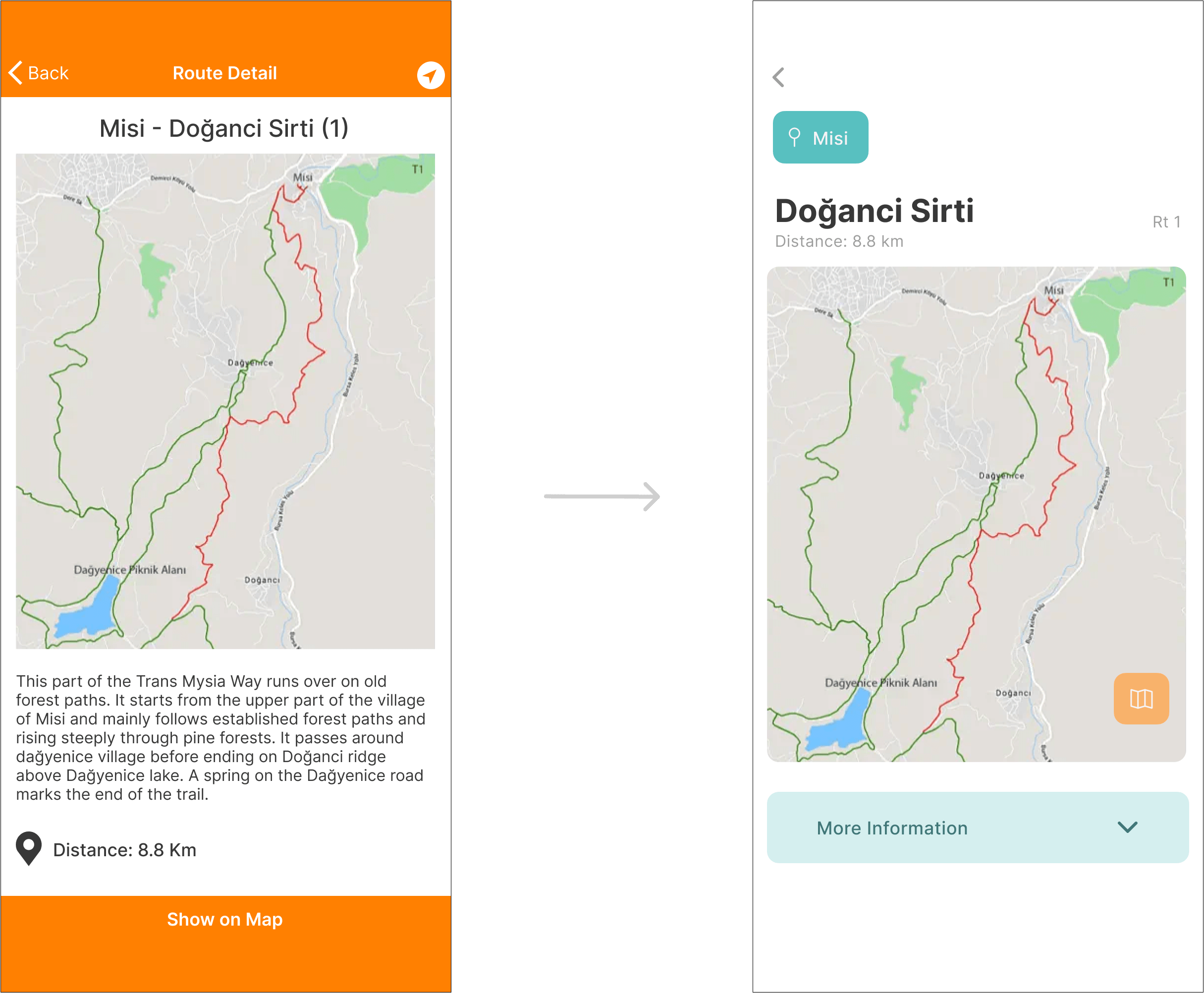 route screen